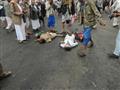  من حادث اليوم بميدان التحرير الذي استهدف تجمعا للحوثيين بصنعاء 