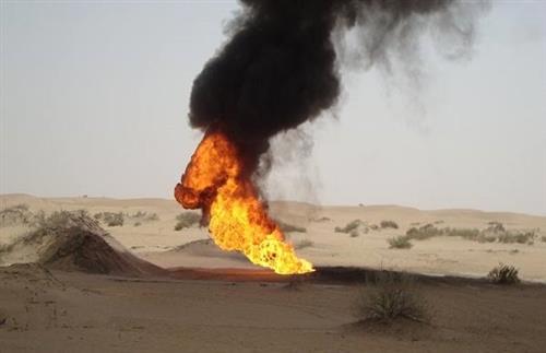 تفجير أنبوب لنقل النفط الخام شرقي شبوة