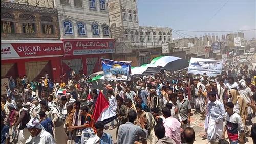 مسيرات في أبين وسيئون تضامناً مع الشعب الفلسطيني